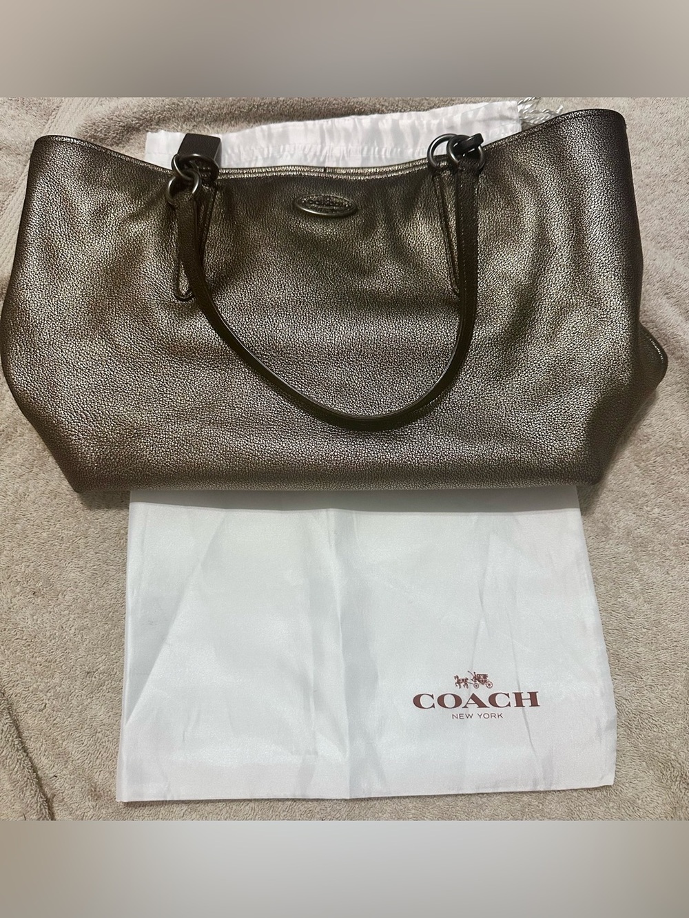 Coach zip top tote